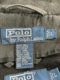 Vintage Polo Ralph Lauren Jacket Mens Large Black Wool Lined Parka Chore Field