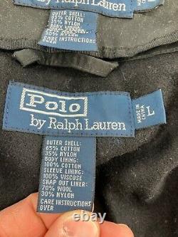 Vintage Polo Ralph Lauren Jacket Mens Large Black Wool Lined Parka Chore Field