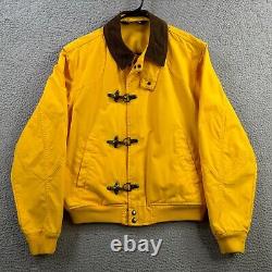 Vintage Polo Ralph Lauren Jacket Mens Large Yellow Cropped Fireman Lobster Clasp