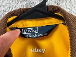 Vintage Polo Ralph Lauren Jacket Mens Large Yellow Cropped Fireman Lobster Clasp