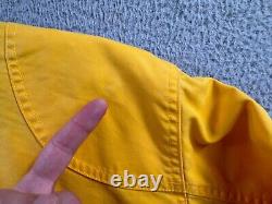 Vintage Polo Ralph Lauren Jacket Mens Large Yellow Cropped Fireman Lobster Clasp