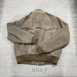 Vintage Polo Ralph Lauren Jacket Mens Medium Suede Leather Coat Plaid Lined