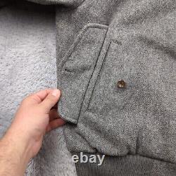 Vintage Polo Ralph Lauren Jacket Mens S Gray Bomber Wool Chinstrap Varsity Patch