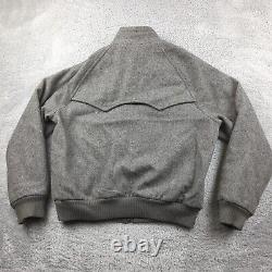Vintage Polo Ralph Lauren Jacket Mens S Gray Bomber Wool Chinstrap Varsity Patch