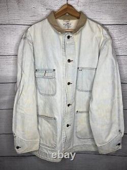 Vintage Polo Ralph Lauren Jacket Mens XL Denim Jean Dungaree Chore Made in USA