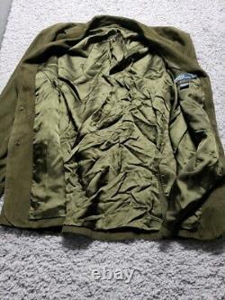 Vintage Polo Ralph Lauren Jacket Mens XL Green Sport Coat Military Field Suede