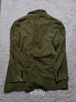 Vintage Polo Ralph Lauren Jacket Mens XL Green Sport Coat Military Field Suede