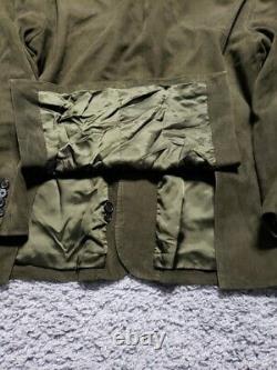 Vintage Polo Ralph Lauren Jacket Mens XL Green Sport Coat Military Field Suede