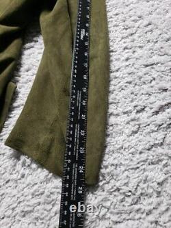 Vintage Polo Ralph Lauren Jacket Mens XL Green Sport Coat Military Field Suede