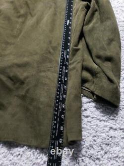 Vintage Polo Ralph Lauren Jacket Mens XL Green Sport Coat Military Field Suede