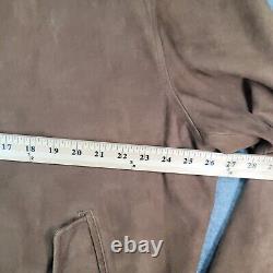 Vintage Polo Ralph Lauren Jacket Mens XXL 2XL Brown Leather Golf Lined Full Zip