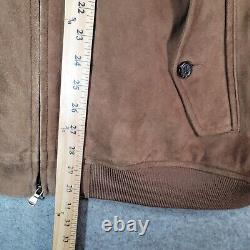 Vintage Polo Ralph Lauren Jacket Mens XXL 2XL Brown Leather Golf Lined Full Zip