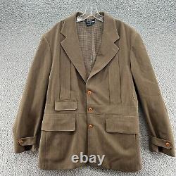 Vintage Polo Ralph Lauren Jacket Military Hunting Blazer 100% Wool Houndstooth