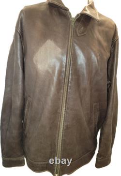 Vintage Polo Ralph Lauren Jacket Soft Leather Bomber Moto Lined Men's Size M