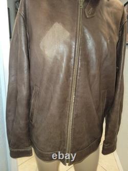 Vintage Polo Ralph Lauren Jacket Soft Leather Bomber Moto Lined Men's Size M