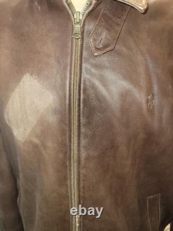 Vintage Polo Ralph Lauren Jacket Soft Leather Bomber Moto Lined Men's Size M