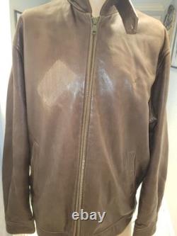 Vintage Polo Ralph Lauren Jacket Soft Leather Bomber Moto Lined Men's Size M