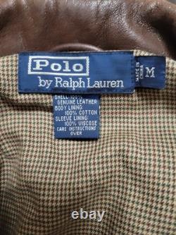 Vintage Polo Ralph Lauren Jacket Soft Leather Bomber Moto Lined Men's Size M