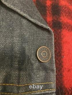Vintage Polo Ralph Lauren Jean Jacket Flannel Lining Corduroy Collar Leather L