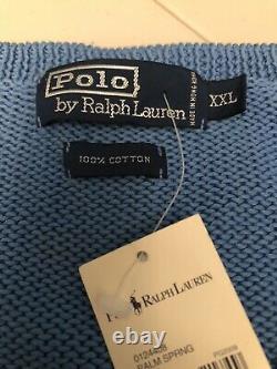 Vintage Polo Ralph Lauren Knit Sweater Pullover Blue 2XL XXL From 1999-2003