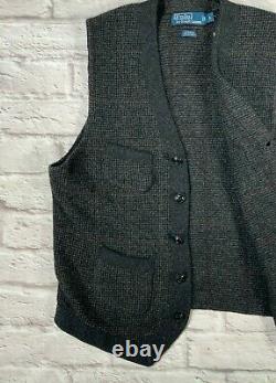 Vintage Polo Ralph Lauren L 1990s RRL Hunting Western Plaid 49er Wool Knit Vest