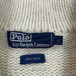 Vintage Polo Ralph Lauren (L) 90s Hudson Bay Sailing Wool Shawl Cardigan Sweater