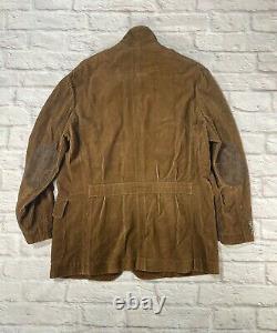 Vintage Polo Ralph Lauren L 90s Leather Trim Hunting Military RRL Shawl Jacket