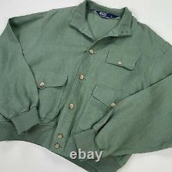 Vintage Polo Ralph Lauren (L) Sage Green 100% Linen 80's/90's Loose Fit Jacket