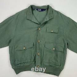 Vintage Polo Ralph Lauren (L) Sage Green 100% Linen 80's/90's Loose Fit Jacket