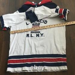 Vintage Polo Ralph Lauren Lake Placid Hockey Jersey Hoodie Rugby Shirt Size M