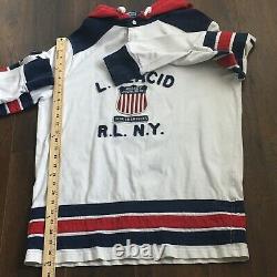 Vintage Polo Ralph Lauren Lake Placid Hockey Jersey Hoodie Rugby Shirt Size M