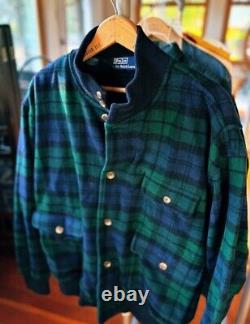 Vintage Polo Ralph Lauren Lambswool & Cashmere Green Plaid Jacket XL Rare