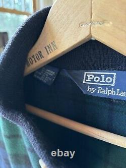 Vintage Polo Ralph Lauren Lambswool & Cashmere Green Plaid Jacket XL Rare