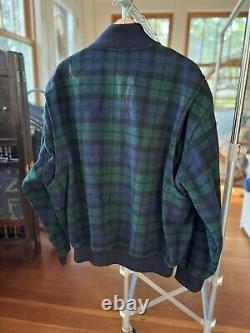 Vintage Polo Ralph Lauren Lambswool & Cashmere Green Plaid Jacket XL Rare