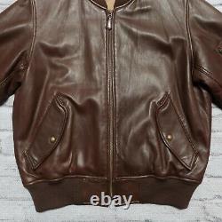 Vintage Polo Ralph Lauren Leather Bomber Jacket Size M Flight Dead