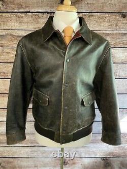 Vintage Polo Ralph Lauren Leather Bomber Jacket with Wool Lining Size XL