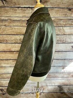 Vintage Polo Ralph Lauren Leather Bomber Jacket with Wool Lining Size XL