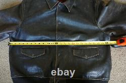 Vintage Polo Ralph Lauren Leather Bomber Jacket with Wool Lining Size XL Brown