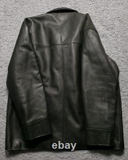 Vintage Polo Ralph Lauren Leather Jacket Mens 2XL 100 % Leather Shell Wool Lined