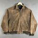 Vintage Polo Ralph Lauren Leather Jacket Mens L Brown Suede Tartan Plaid Lined