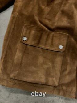 Vintage Polo Ralph Lauren Leather Suede Jacket Flannel Lined Mens Size Large