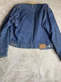 Vintage Polo Ralph Lauren Lined Denim Trucker Jacket Corduroy Collars Mens Large