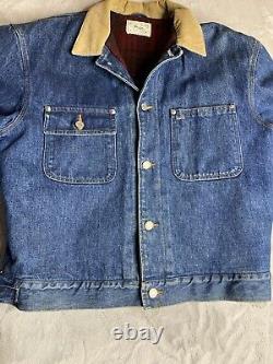 Vintage Polo Ralph Lauren Lined Denim Trucker Jacket Corduroy Collars Mens Large