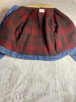Vintage Polo Ralph Lauren Lined Denim Trucker Jacket Corduroy Collars Mens Large