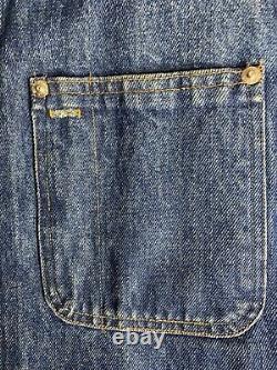 Vintage Polo Ralph Lauren Lined Denim Trucker Jacket Corduroy Collars Mens Large