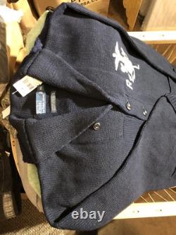 Vintage Polo Ralph Lauren Linen/Cotton Cardigan Sweater X-Large Nautical Navy