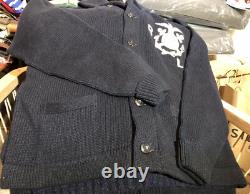 Vintage Polo Ralph Lauren Linen/Cotton Cardigan Sweater X-Large Nautical Navy