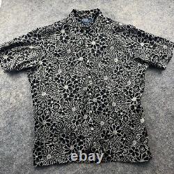 Vintage Polo Ralph Lauren Linen Floral Hawaiian Clayton Mens Shirt Large