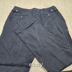 Vintage Polo Ralph Lauren Linen Pant Men 34x32 Black Buckle Back Pleated Trouser