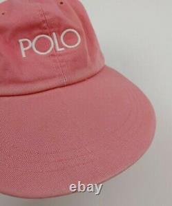 Vintage Polo Ralph Lauren Long Bill Hat Spellout Hi Tech Rare 92 USA Stadium RL